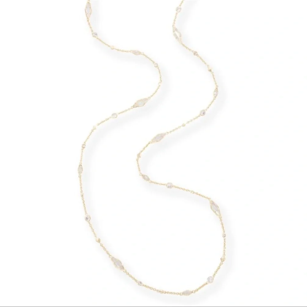 NWT Rare & Retired Kendra Scott Zuly Necklace 40” Iridescent Dichroic Crystal CZ - Picture 2 of 11
